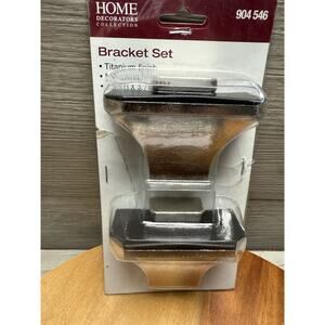 (2-Pk) Home Decorators Titanium Diamond Shelf Bracket 3.5" H x 1.75" W